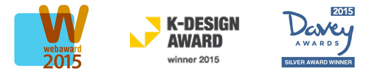 Web Award 2015 Silver, K-Design Award 2015, Davey Award 2015